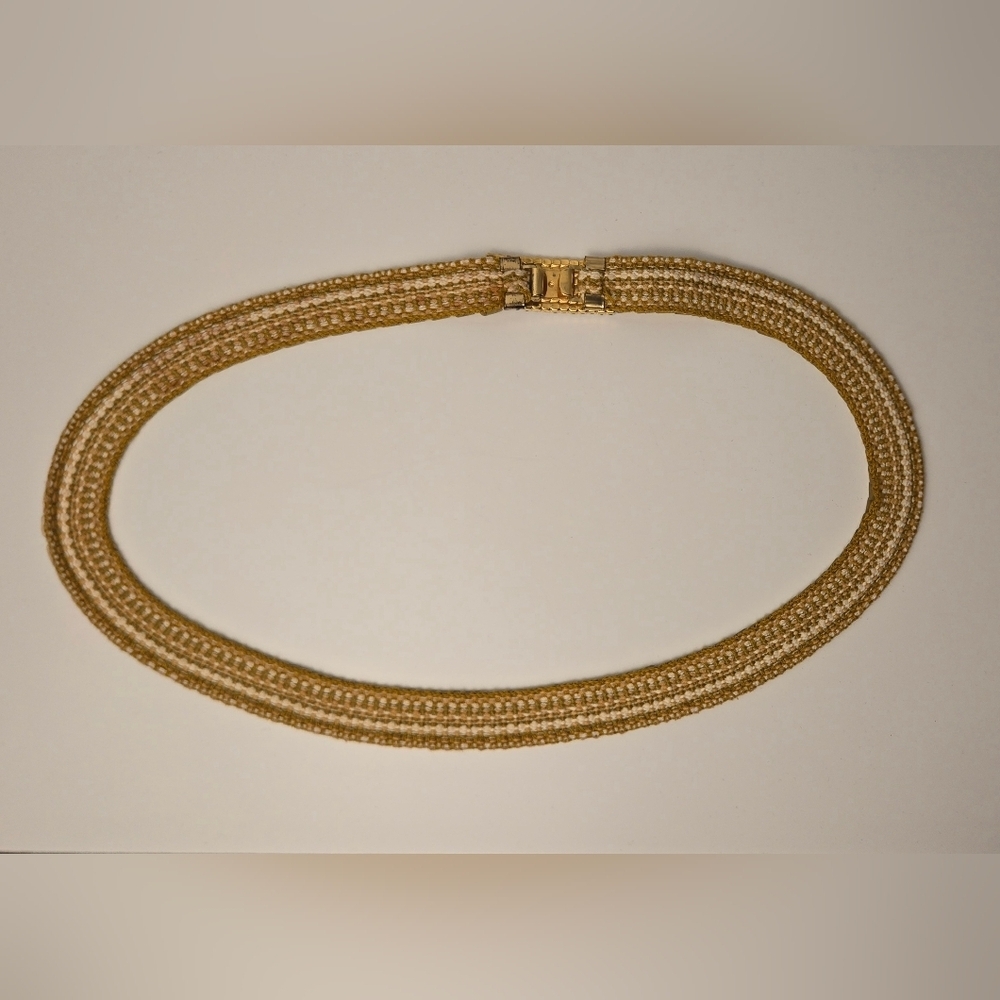 80s Vintage Gold Metal Mesh Belt w/ Rhinestone Buckle Disco Glam - Picture 12 of 12